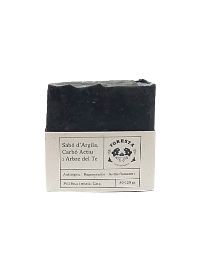 [FOR116] Jabón sólido de manos y de cuerpo (arcilla, carbón activo y arbol del té) (100gr)